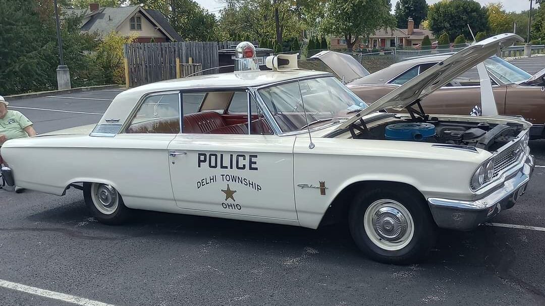 Vintage Delhi Township Police Car participating at the 2023 Mark My Word Car Show