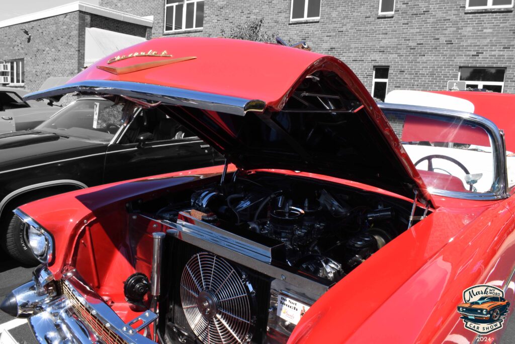 Red 1957 Chevy Bel-Air convertible self-built by Ken Wilzbach