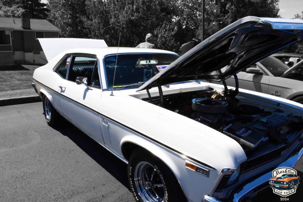 White 1969 COPO Chevy Nova owned by John Milfeld