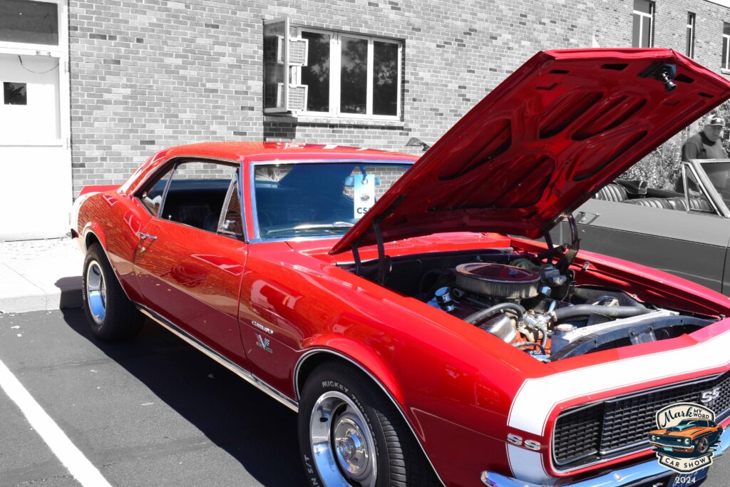 Bright red 1967 Chevy Camaro SS owned by Dan Cornelius