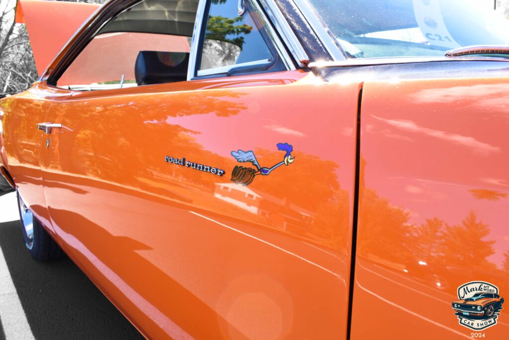 Bright orange 1969 Plymouth Road Runner owned by Dave Frede